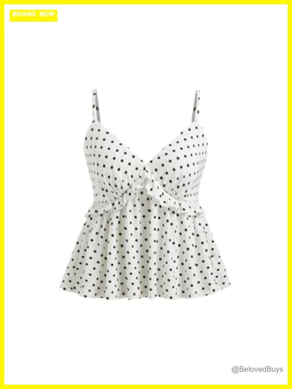 Polka Dot Babydoll Tank Top Women Sleeveless V Neck Flowy Summer Y2K